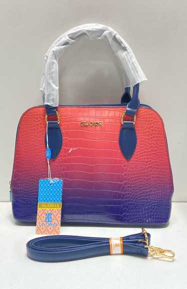 Glamor Croc Embossed Ombre Crossbody Satchel Multi