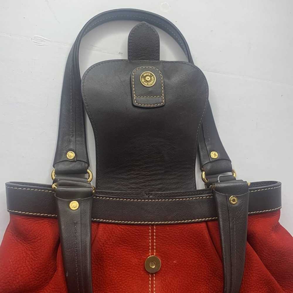 Dooney & Bourke red suede leather satchel bag - image 7