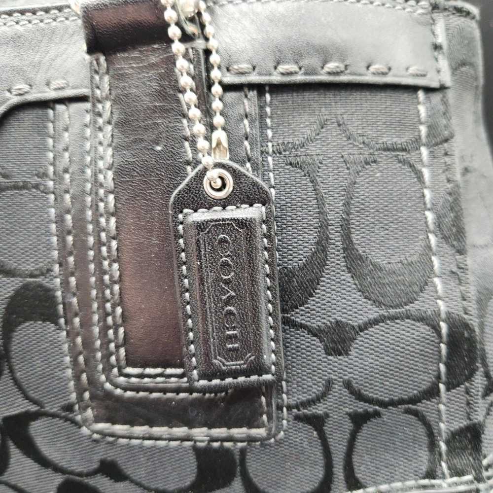 Gently Used Coach Black Monogram Canvas Top Handl… - image 3