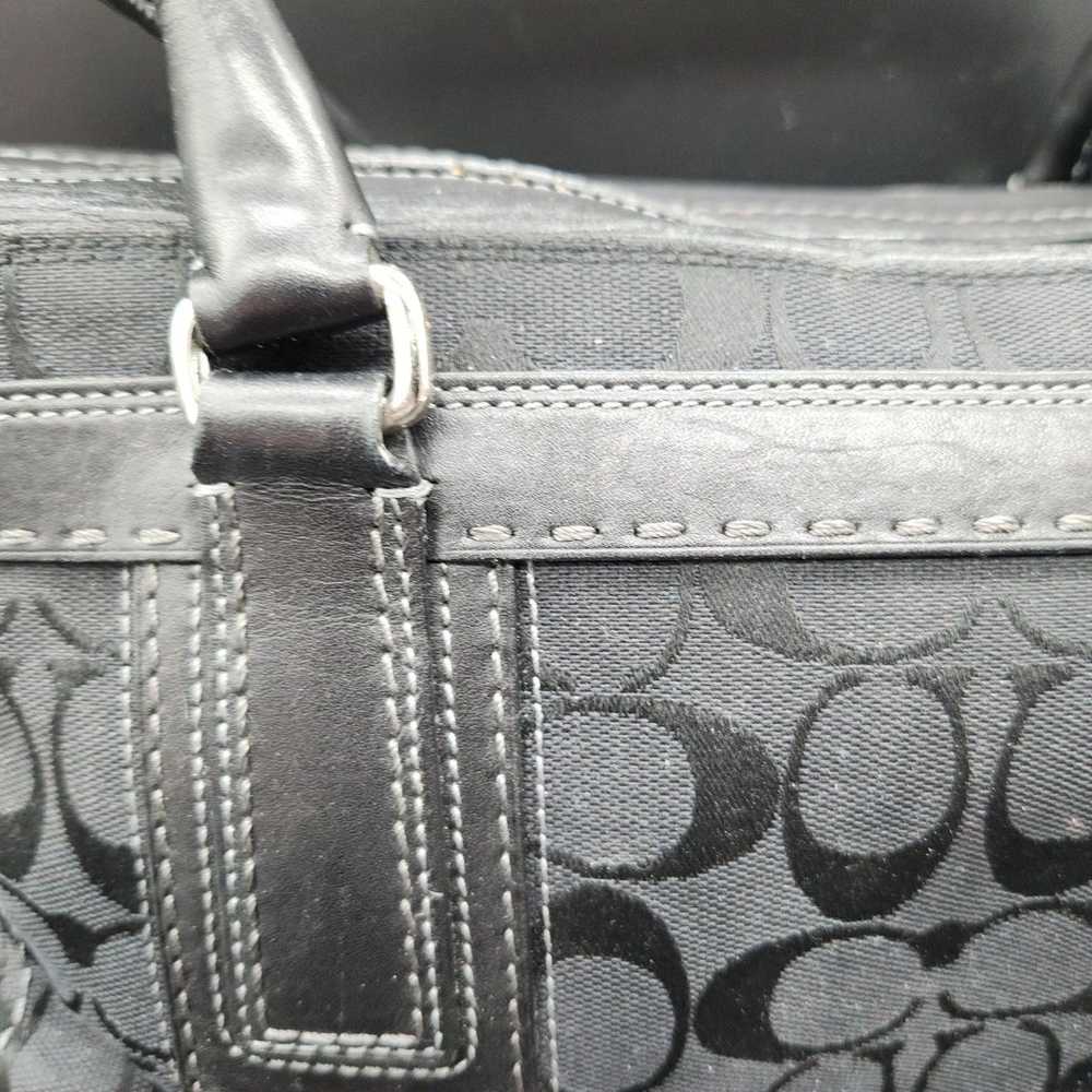 Gently Used Coach Black Monogram Canvas Top Handl… - image 4