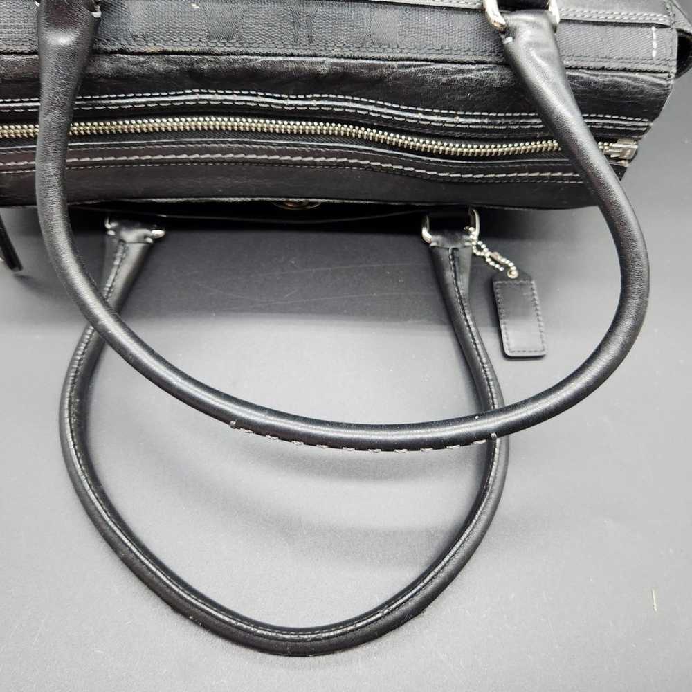 Gently Used Coach Black Monogram Canvas Top Handl… - image 8