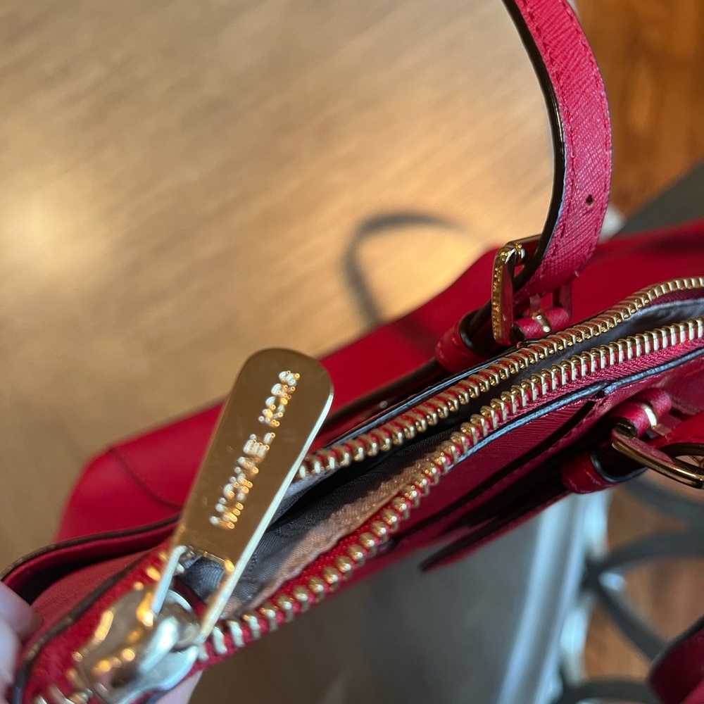 Michael Kors red zipper purse hand bag - image 4