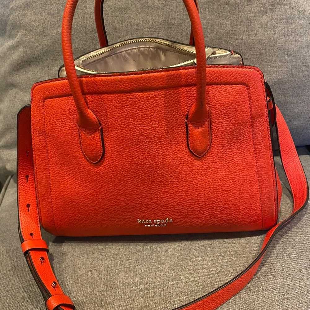 Kate Spade Knott Leather Medium Satchel Tamarillo… - image 2