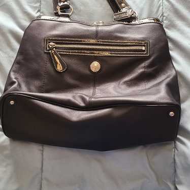 Coach Black Leather Kisslock Laura Satchel Bag Ne… - image 1