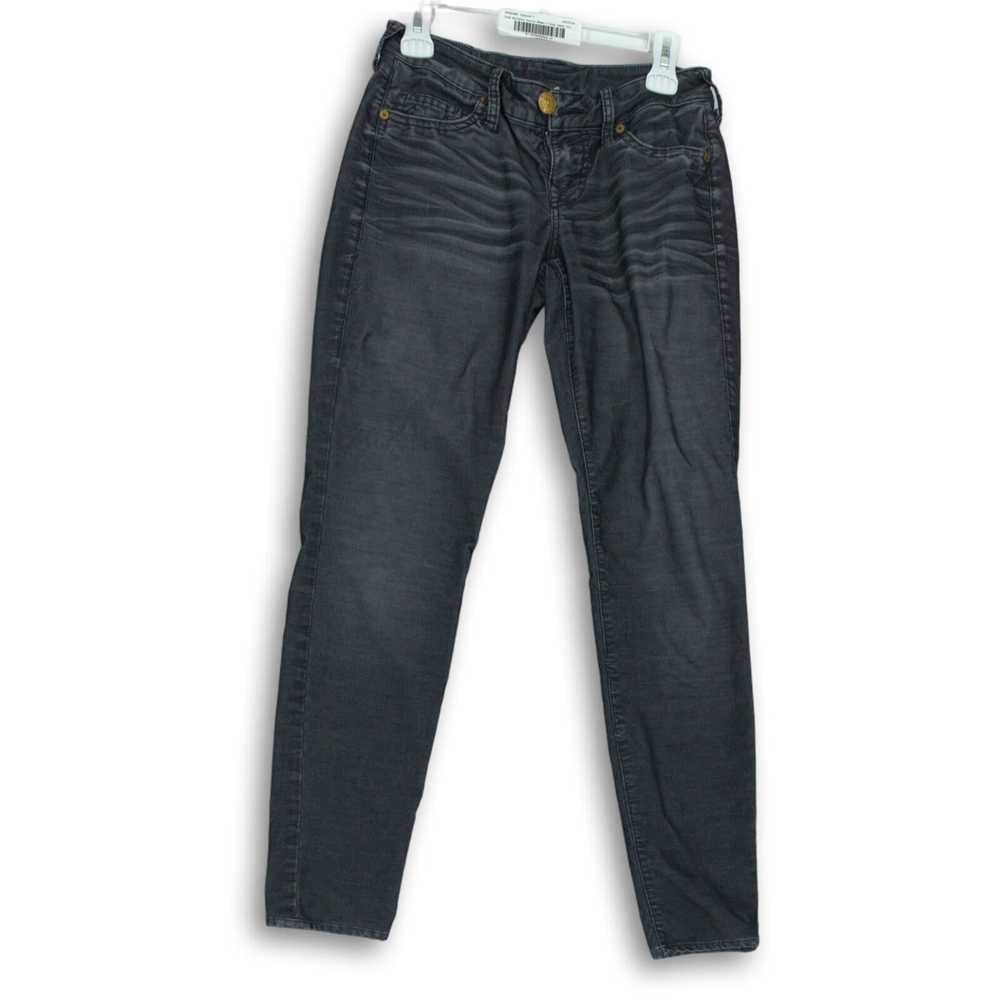 True Religion Womens Gray Denim Pockets Skinny Le… - image 1