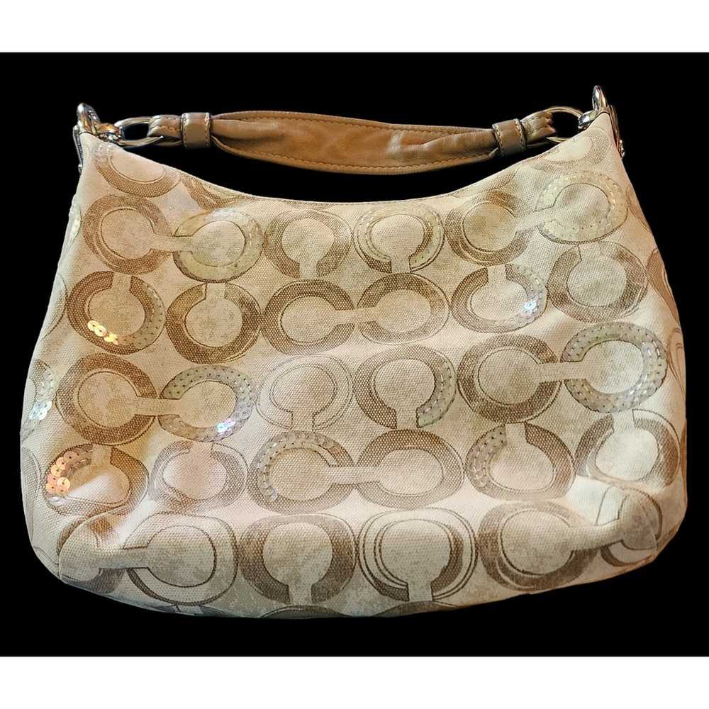 Coach Kristin Sequin Op Art Shoulder Hobo Bag Pur… - image 3