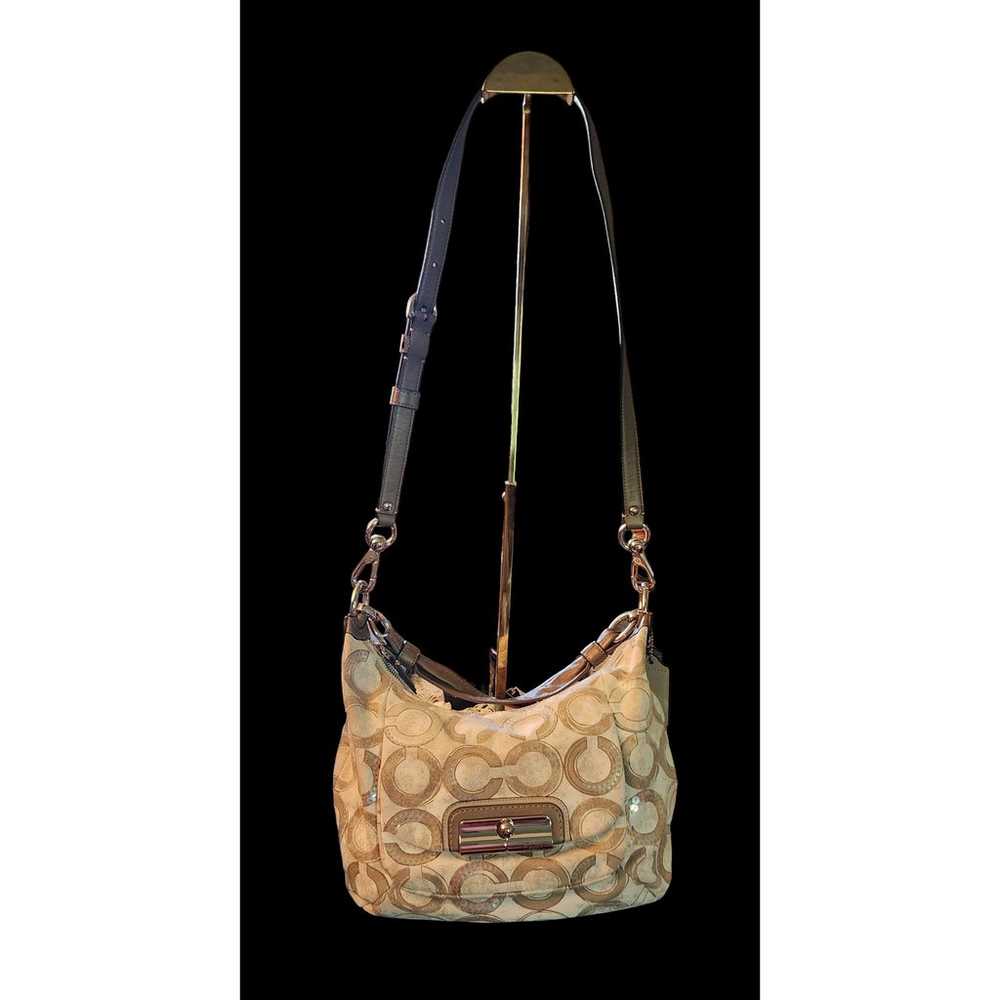 Coach Kristin Sequin Op Art Shoulder Hobo Bag Pur… - image 9