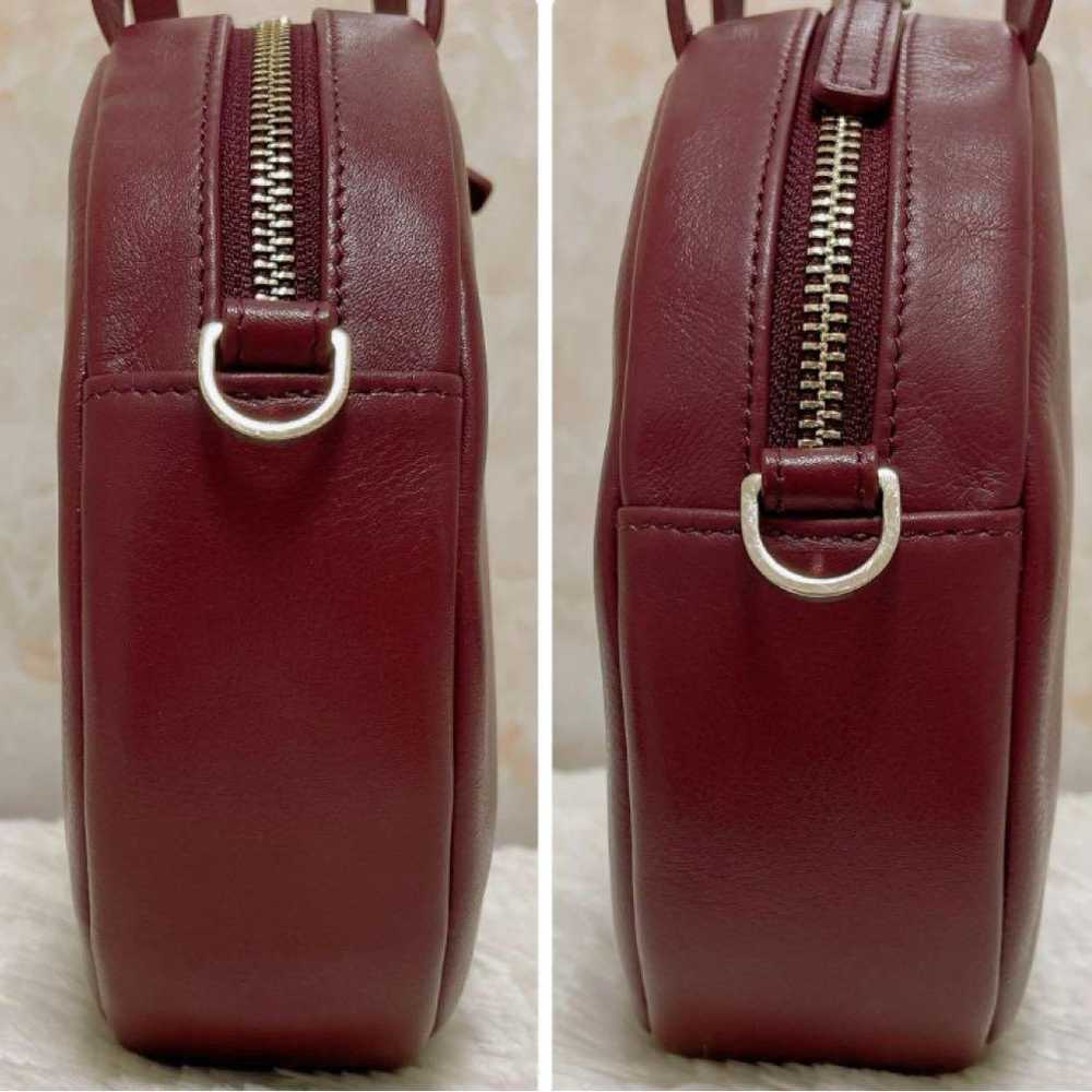 Agnes B Shoulder Bag Leather Circle Wine Red - image 4