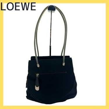 Loewe tote bag shoulder strap black with silver h… - image 1