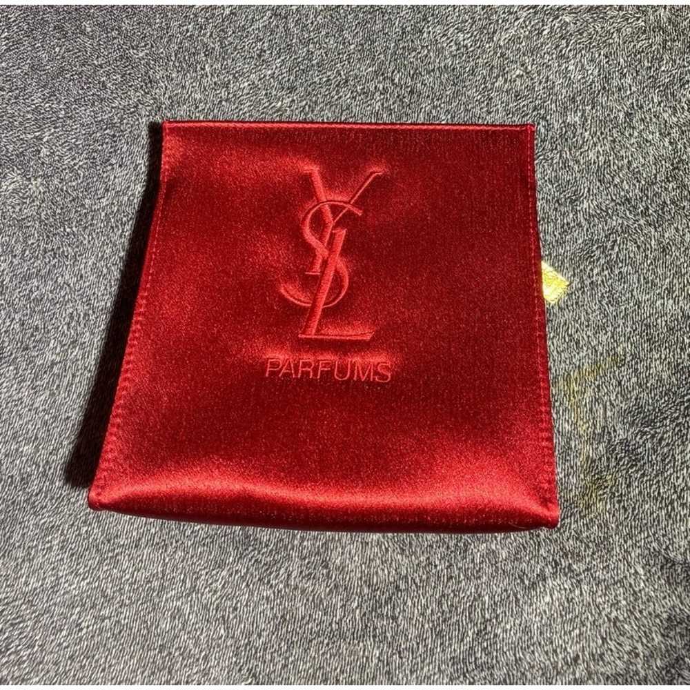 NWOT YSL Parfums Red Silk Bag - image 1