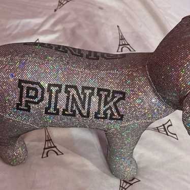 VS pink plush dog