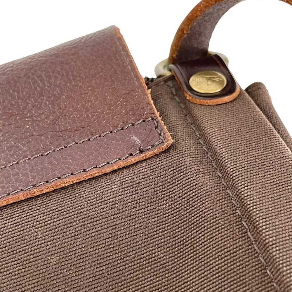 IL BISONTE Shoulder Bag Leather Canvas Brown - image 10