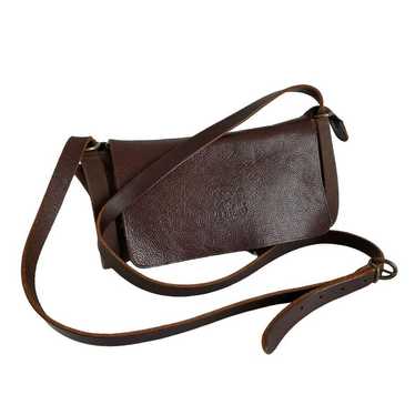 IL BISONTE Shoulder Bag Leather Canvas Brown - image 1