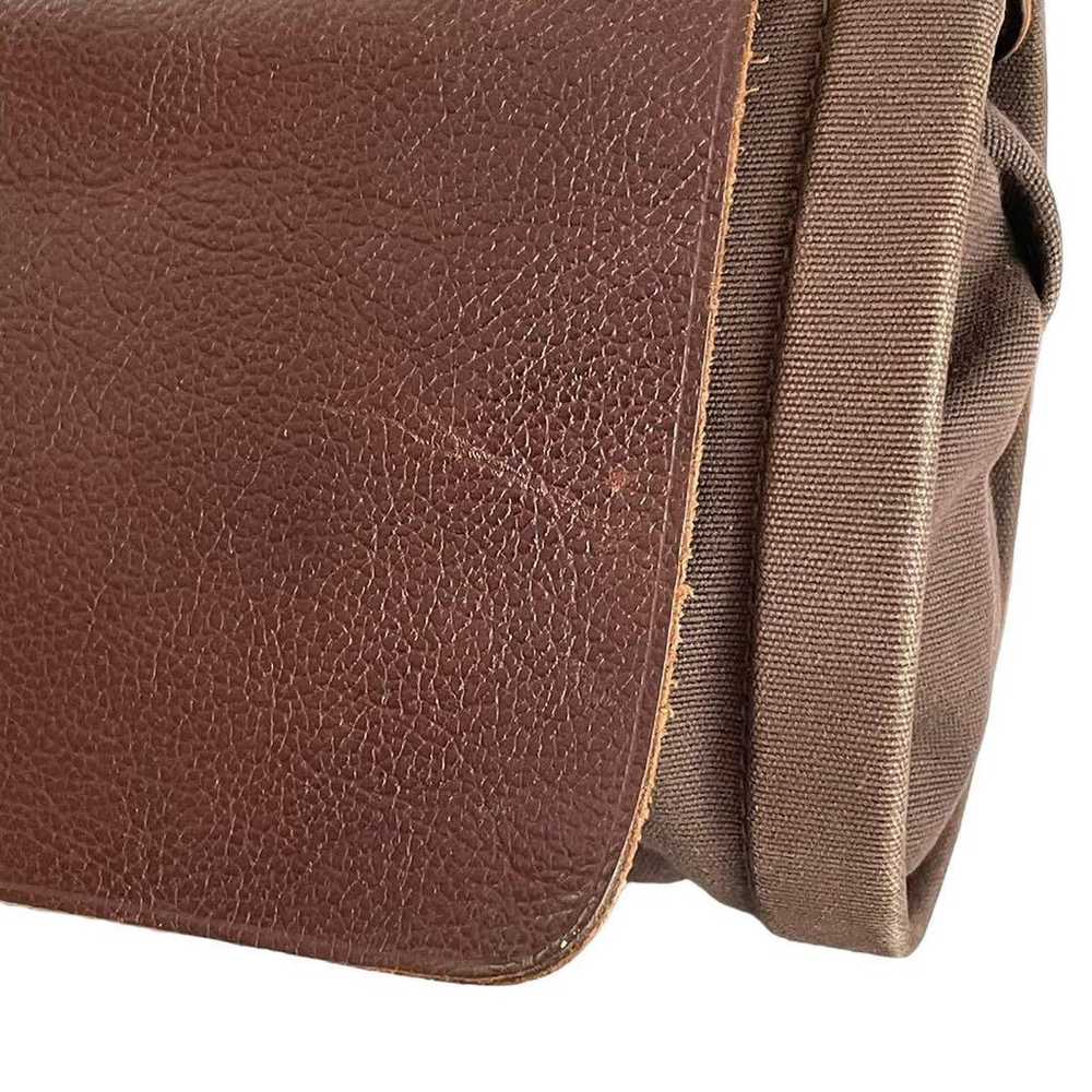 IL BISONTE Shoulder Bag Leather Canvas Brown - image 3