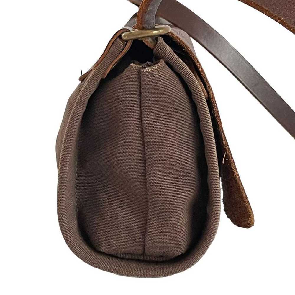 IL BISONTE Shoulder Bag Leather Canvas Brown - image 4