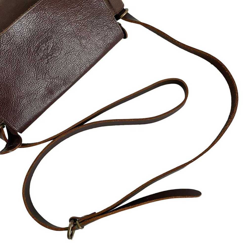 IL BISONTE Shoulder Bag Leather Canvas Brown - image 5