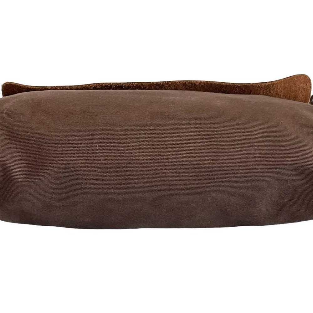 IL BISONTE Shoulder Bag Leather Canvas Brown - image 7