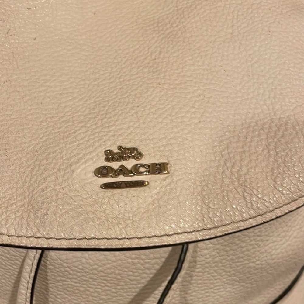 coach white pebbled leather backpack - image 10