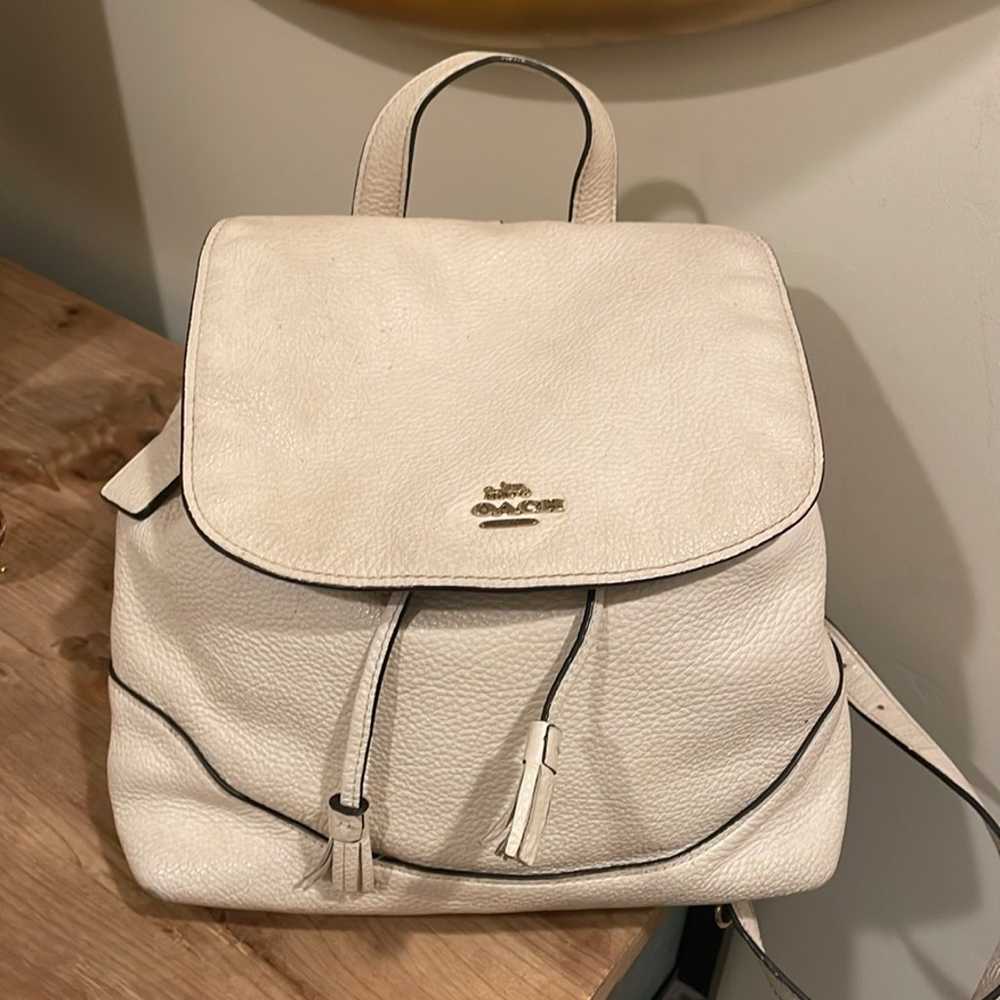 coach white pebbled leather backpack - image 8