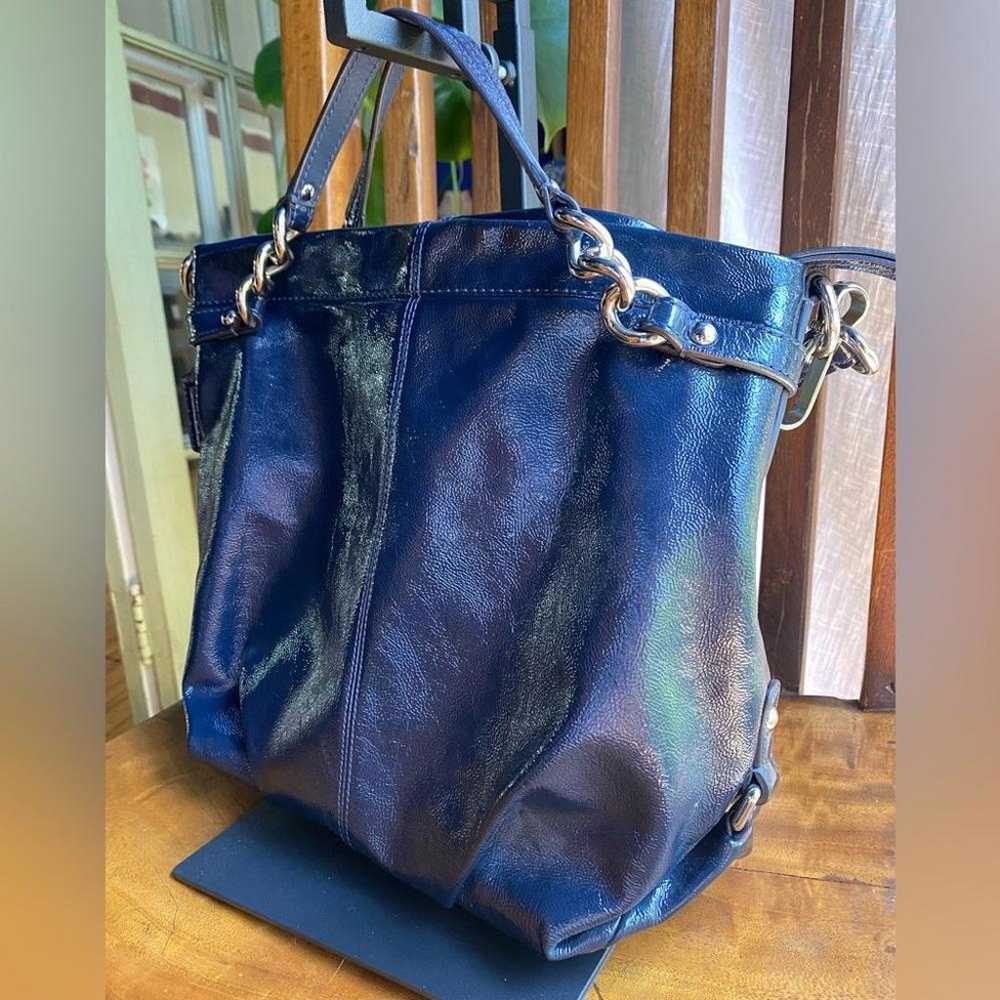 Coach "Brooke" Navy Blue Hobo Patent Leather Bag - image 2