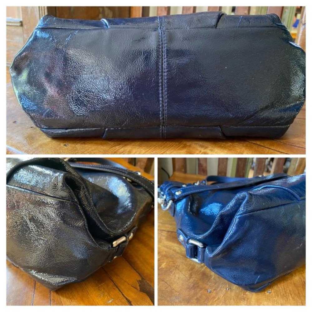 Coach "Brooke" Navy Blue Hobo Patent Leather Bag - image 7