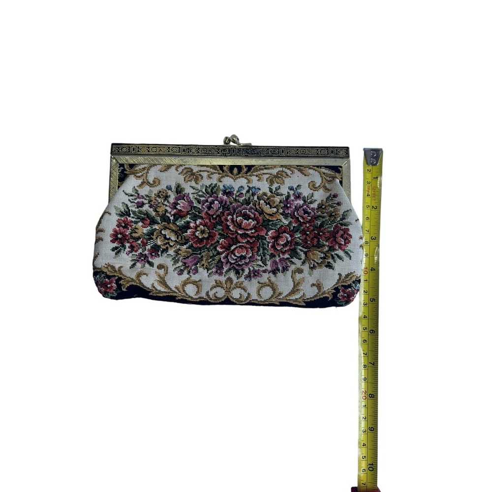 Rare Find! Vintage 40's Tapestry Clutch Purse Bag… - image 4