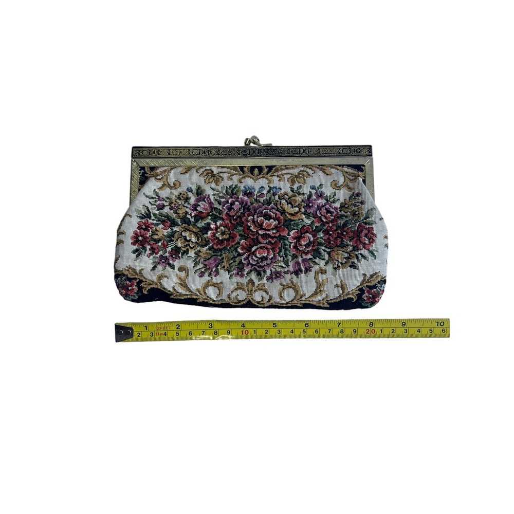 Rare Find! Vintage 40's Tapestry Clutch Purse Bag… - image 5