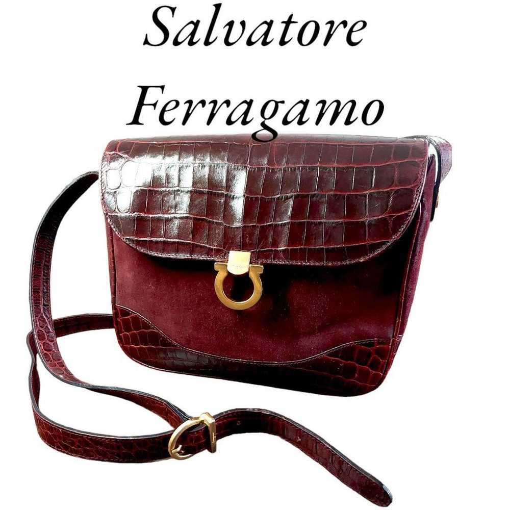 Salvatore Ferragamo Gancini Shoulder Bag Crocodil… - image 1