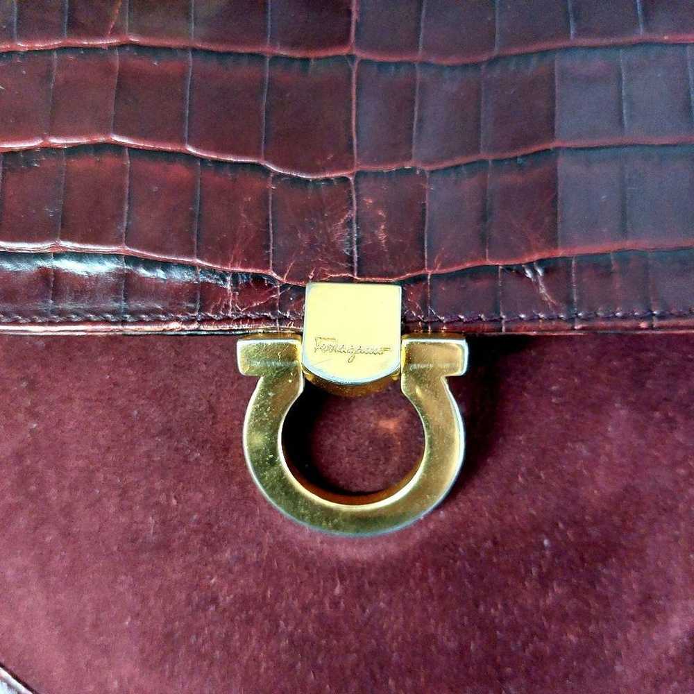 Salvatore Ferragamo Gancini Shoulder Bag Crocodil… - image 6