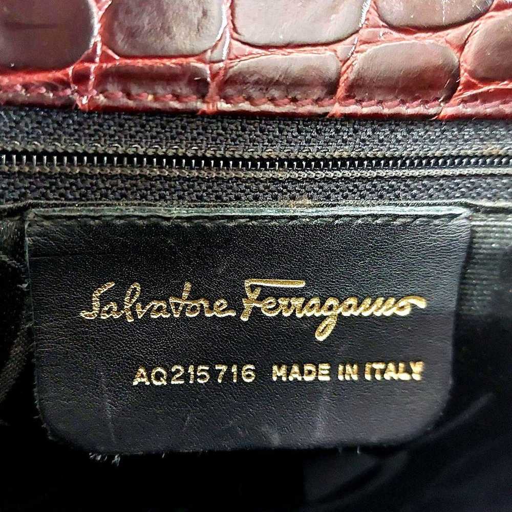 Salvatore Ferragamo Gancini Shoulder Bag Crocodil… - image 8