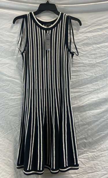 NWT Ann Taylor Womens Black White Striped Sleevele