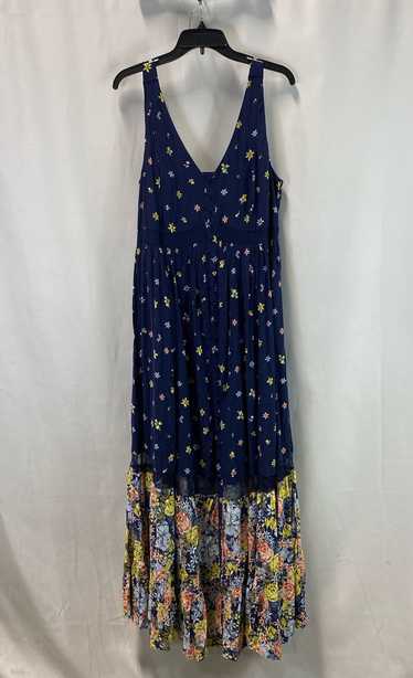 NWT Torrid Womens Navy Floral Sleeveless Button Fr