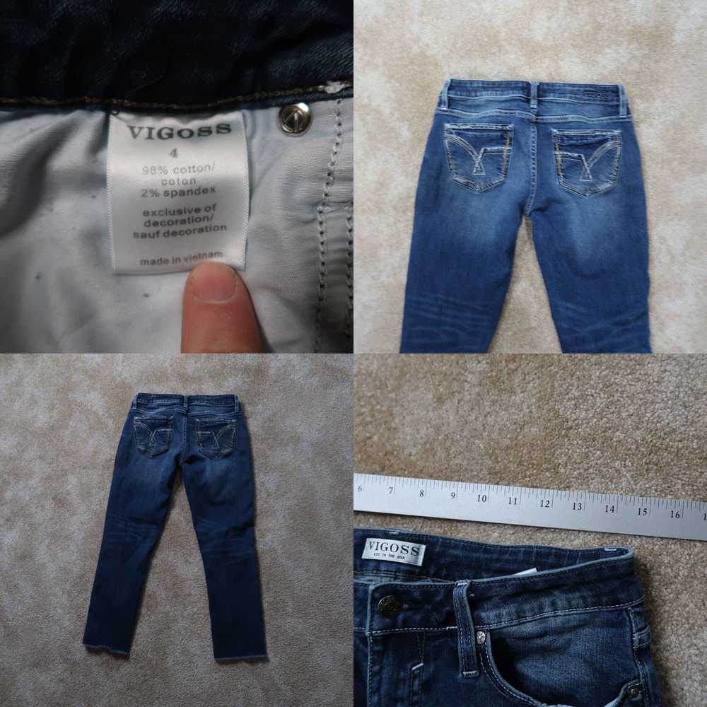 Vintage VIGOSS Crop Jeans Women's 4 Dark Wash Den… - image 4