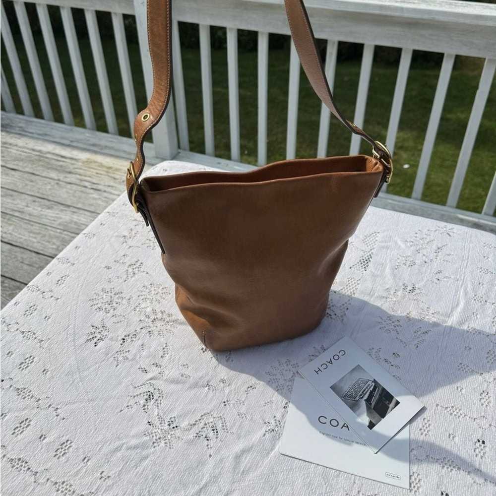 Coach Tan Leather Bucket Bag - image 7