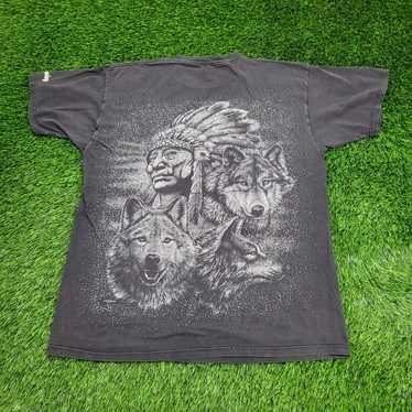 Tultex Vintage Native-American Wolf Shirt XL 23x3… - image 1