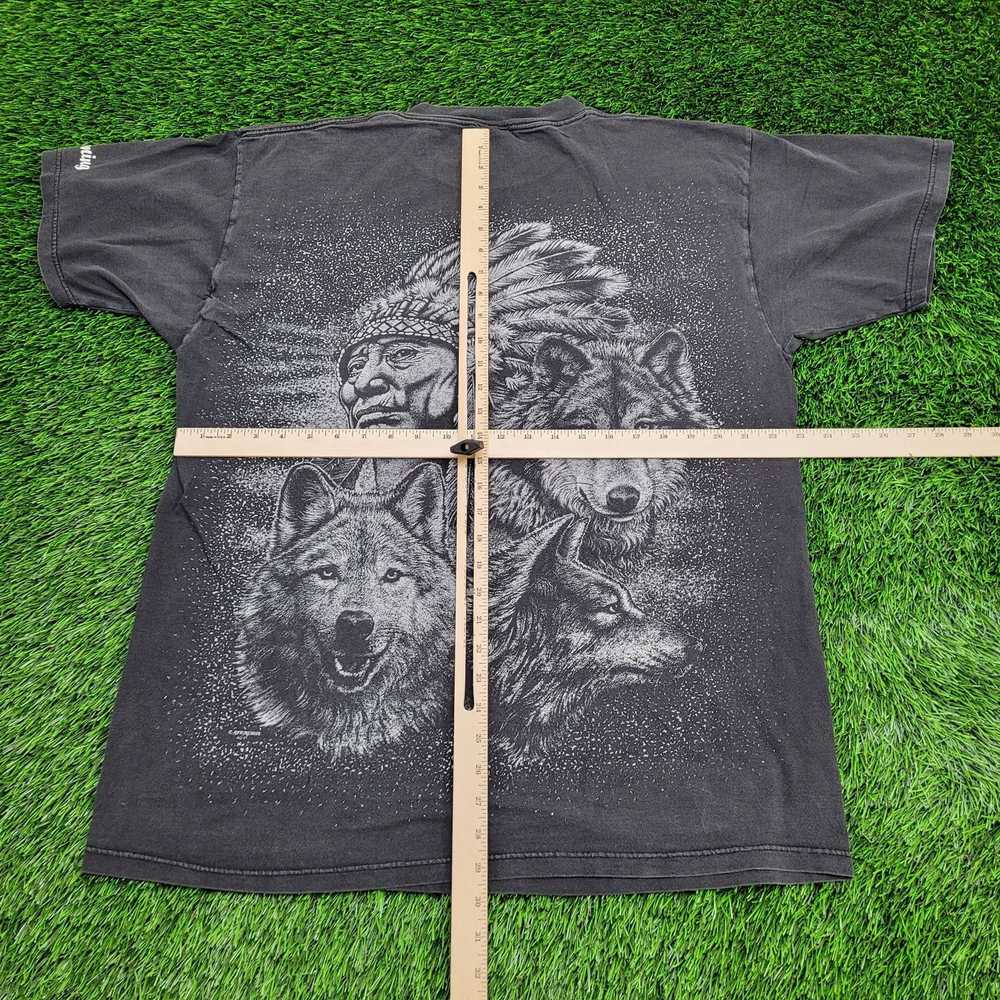 Tultex Vintage Native-American Wolf Shirt XL 23x3… - image 7