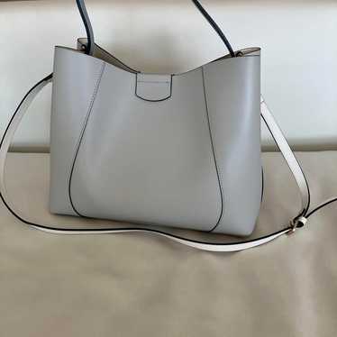 Genuine leather bag in light blue, ANAYI.