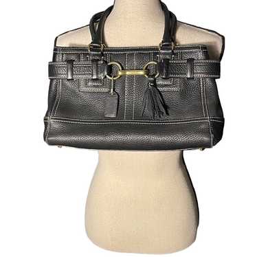 Coach Hampton Carry-All Black Leather Satchel