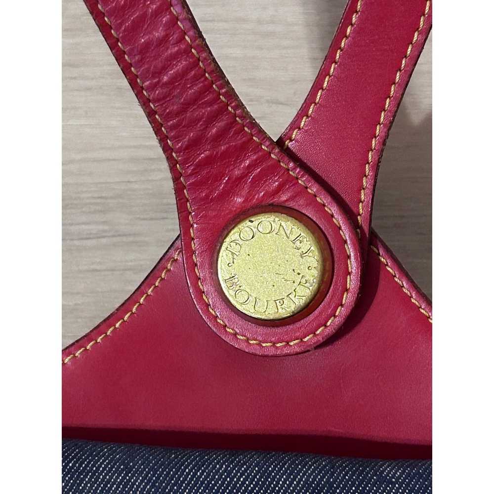 Dooney & Bourke Vintage 90’s Denim and Red Leathe… - image 12