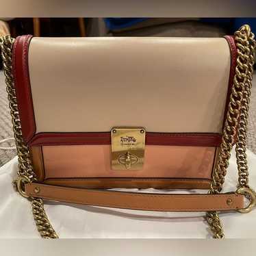 Leather Coach colorblock shoulder bag - image 1