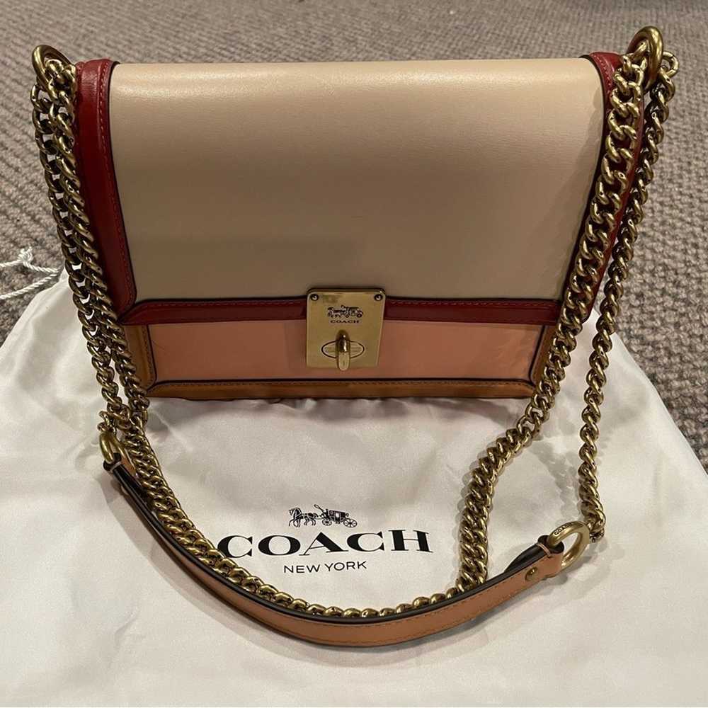 Leather Coach colorblock shoulder bag - image 3