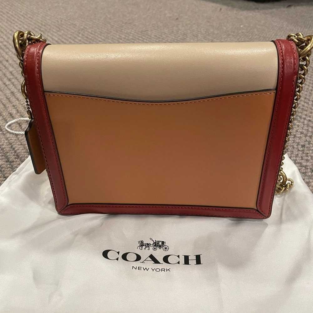 Leather Coach colorblock shoulder bag - image 5