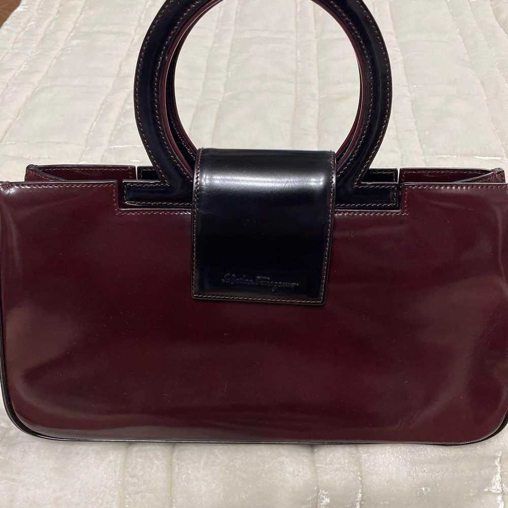 Salvatore Ferragamo Burgundy Leather Handbag - image 1