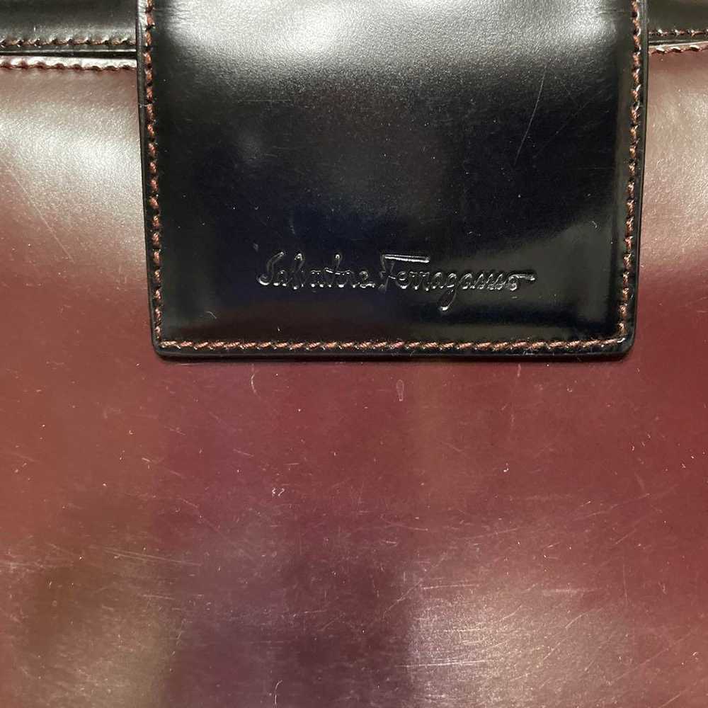 Salvatore Ferragamo Burgundy Leather Handbag - image 2