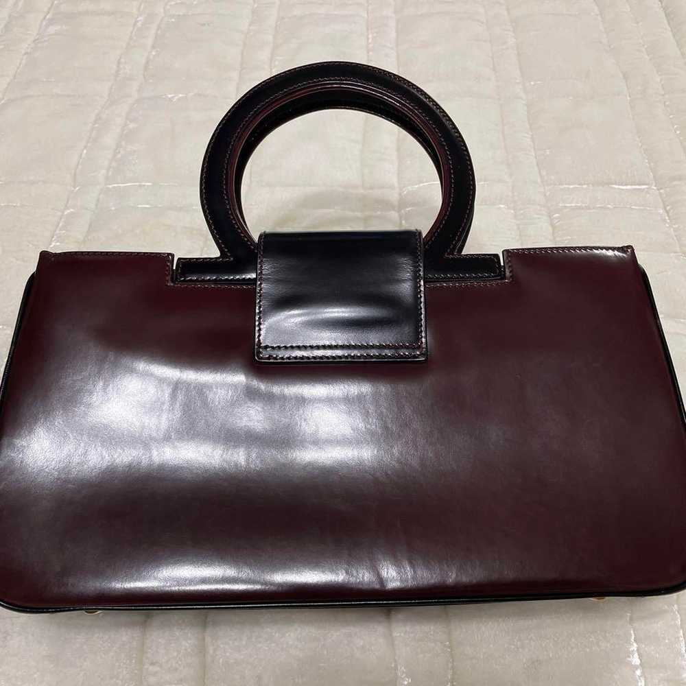 Salvatore Ferragamo Burgundy Leather Handbag - image 3