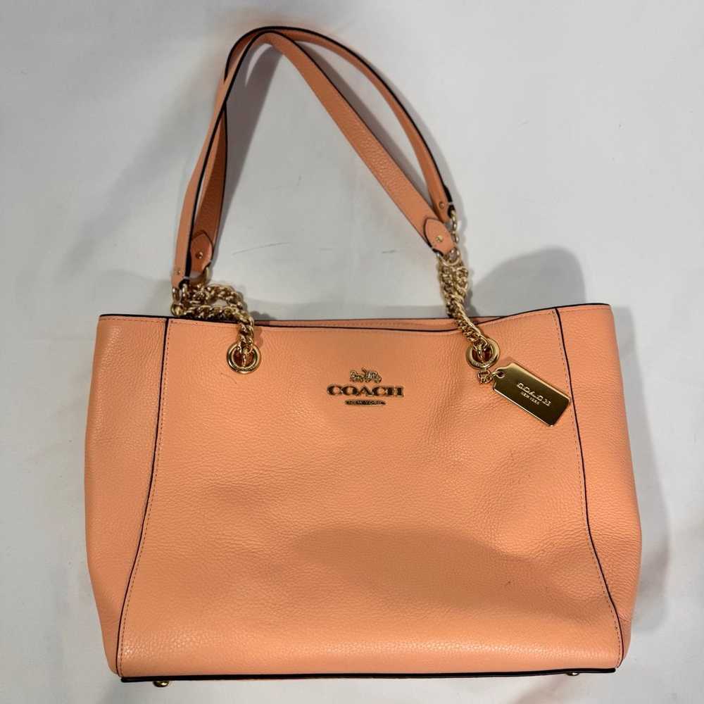 Coach Cammie Chain Tote Shoulder Bag Pink Light B… - image 9