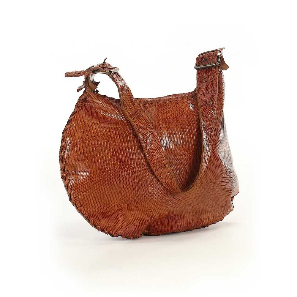 Carla Mancini Brown Leather Shoulder Bag w/ Raise… - image 2