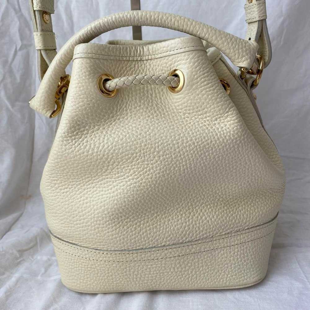 ADMJ 2way Drawstring Handbag Tote Bag Leather Off… - image 3