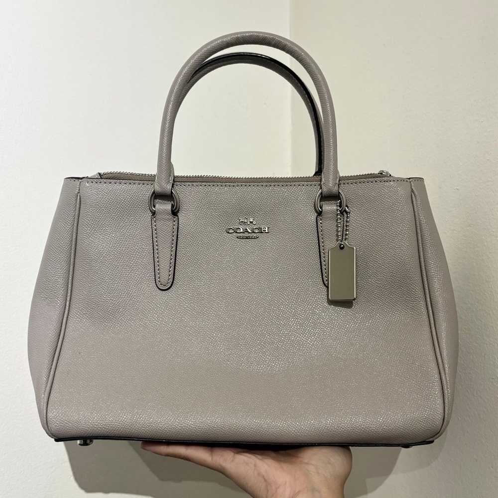 COACH Grey Leather Surrey Carryall Tote - image 1