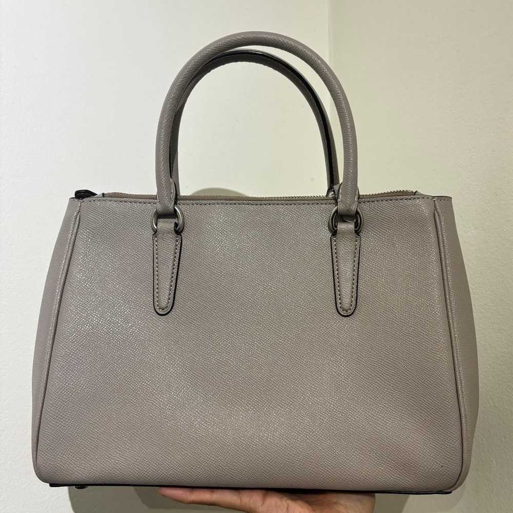 COACH Grey Leather Surrey Carryall Tote - image 2